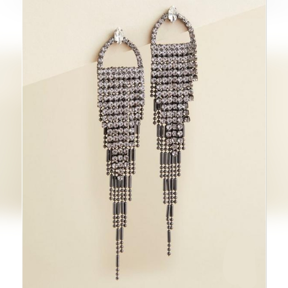 Rhinestone Fringe Earrings